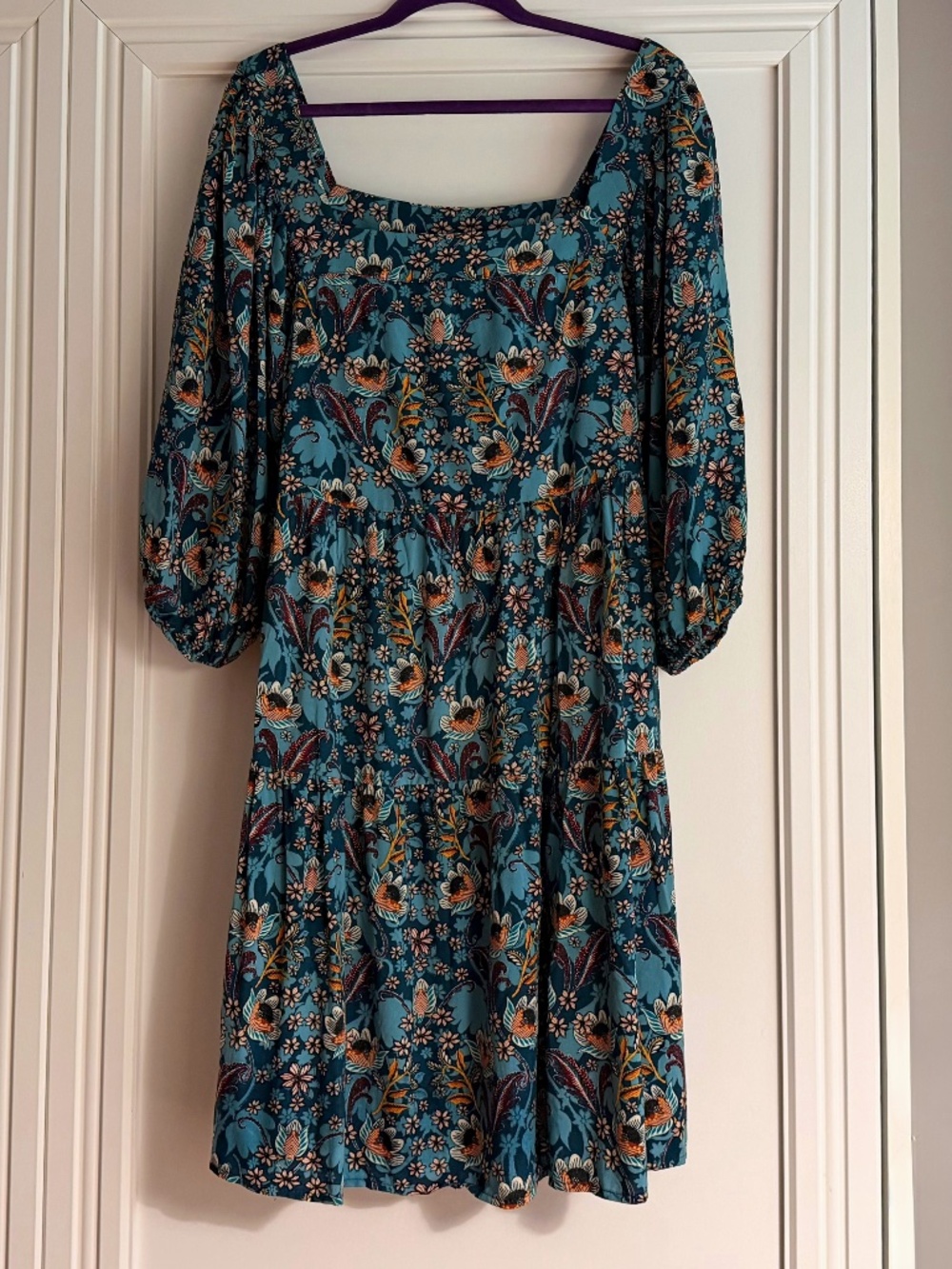 Boho Floral Peasant Dress XXL